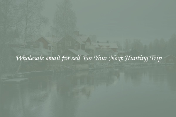 Wholesale email for sell For Your Next Hunting Trip