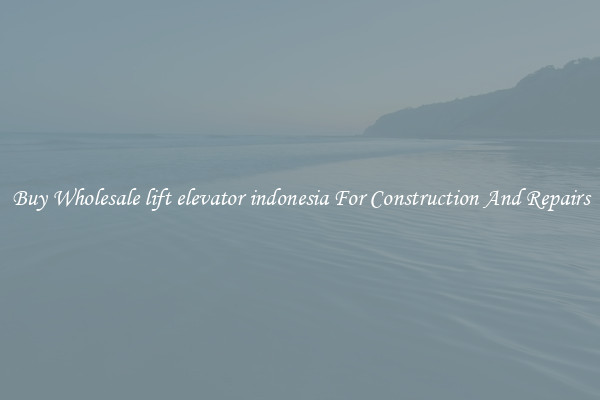 Buy Wholesale lift elevator indonesia For Construction And Repairs