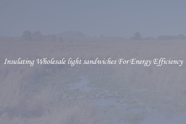 Insulating Wholesale light sandwiches For Energy Efficiency