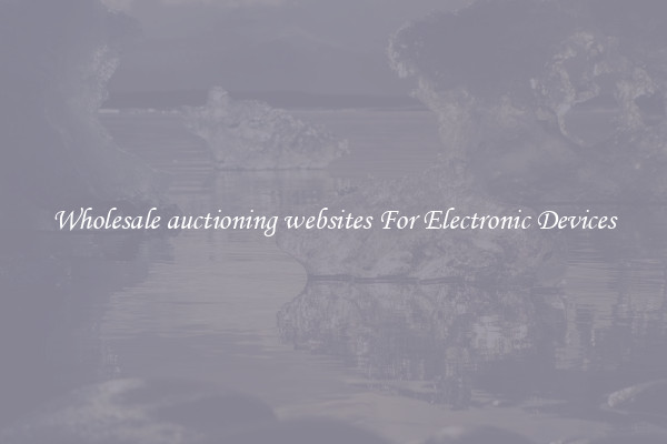 Wholesale auctioning websites For Electronic Devices