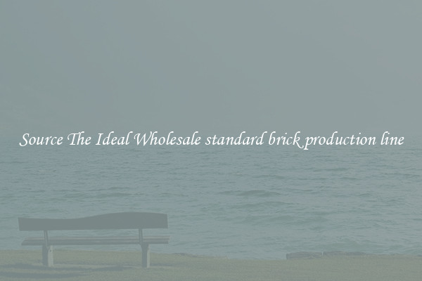 Source The Ideal Wholesale standard brick production line
