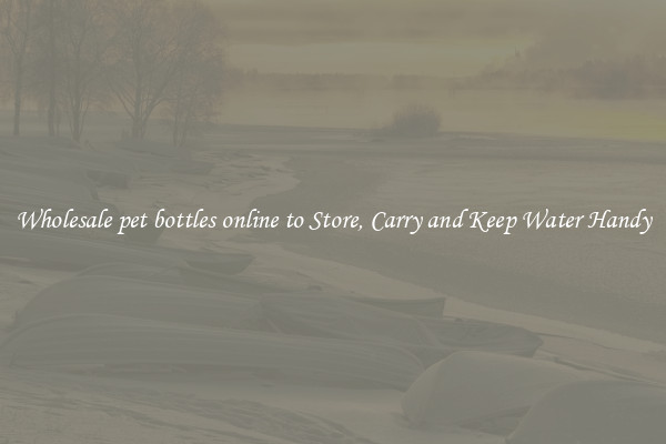 Wholesale pet bottles online to Store, Carry and Keep Water Handy